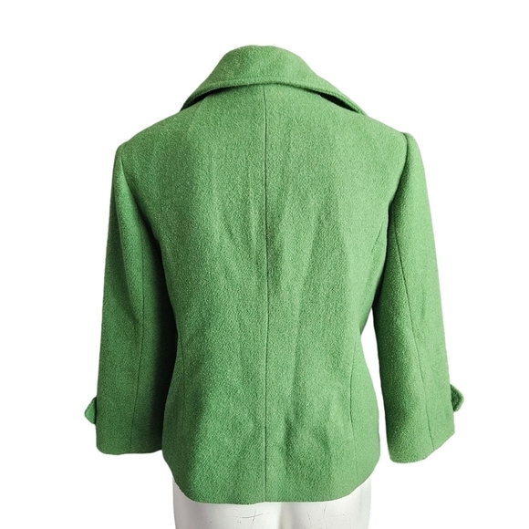 CAbi Double-breasted Wool Blend Jacket Clover Green Peacoat Crop Sz 4 - Picture 3 of 14